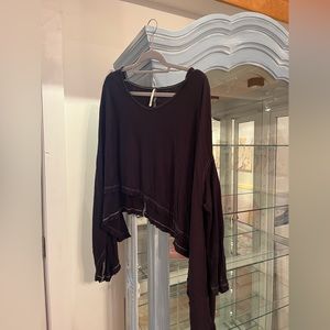 Free people brown crop flowy top